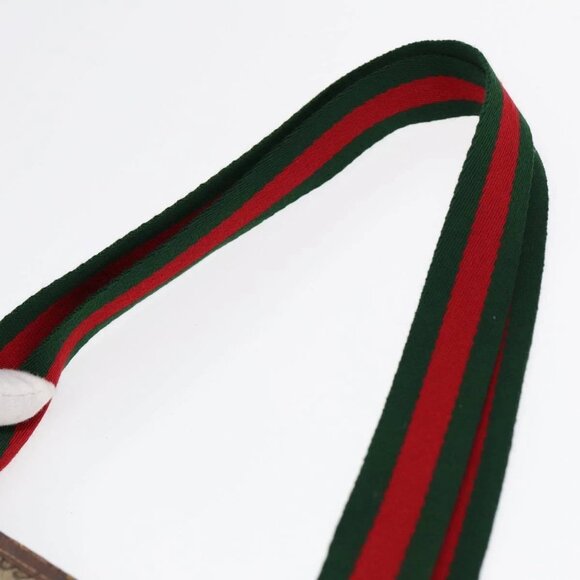 GUCCI GG Supreme Web Sherry Line Tote Bag PVC Beige 001 080 494 Auth 89539 - Picture 9 of 16